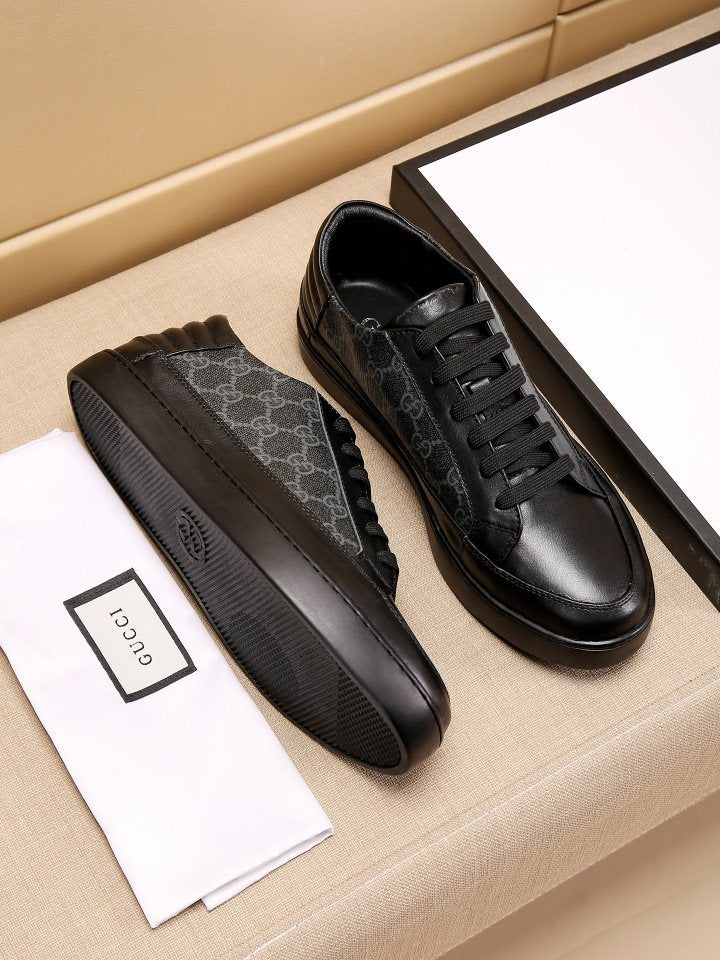 Gucci Monogram Panel Low-Top Sneakers — model