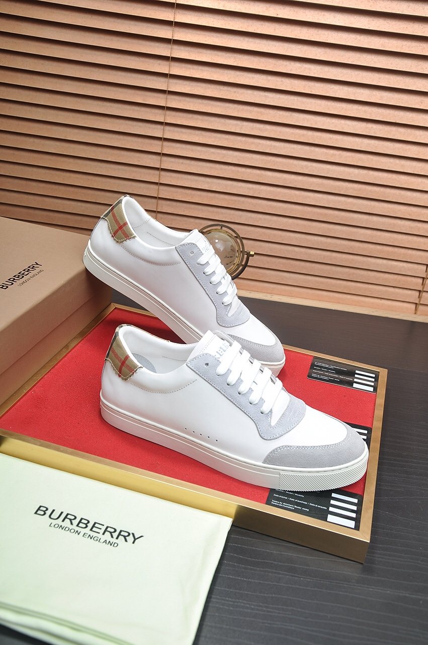 Burberry Check Heel Tab Low-Top Sneakers — front