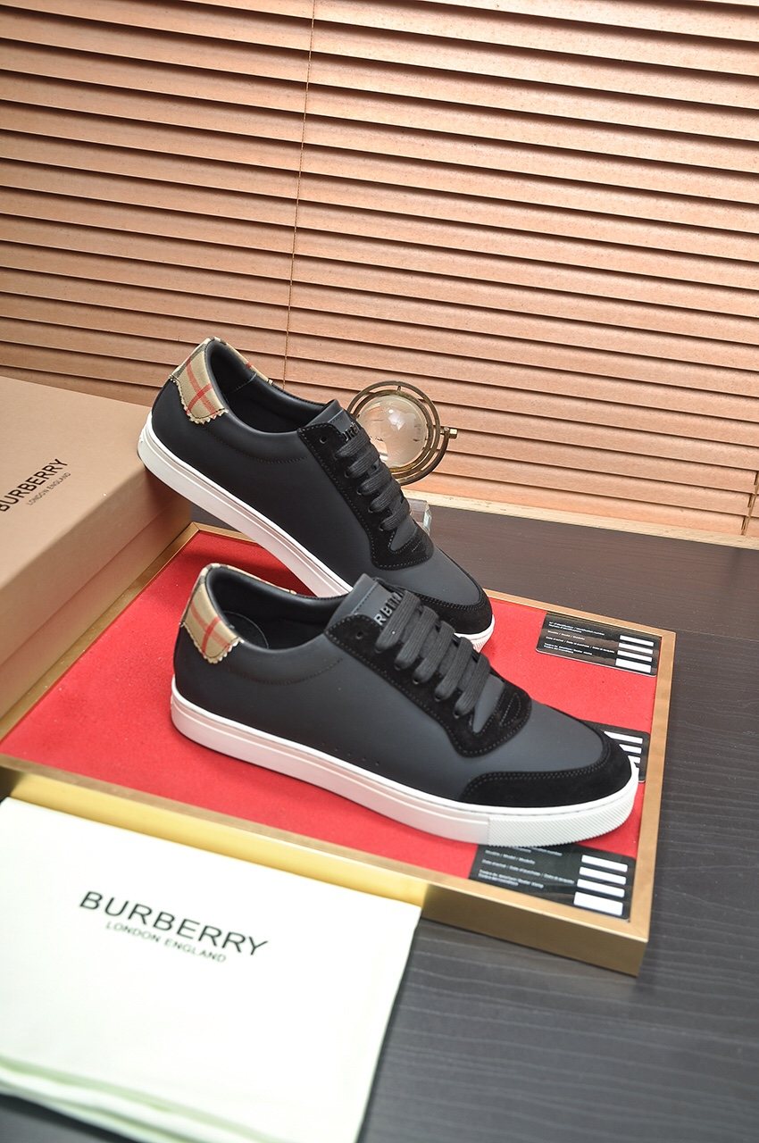 Burberry Check Heel Tab Low-Top Sneakers — front