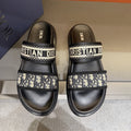 Dior Patterned Two-Strap Slide Sandals — hero