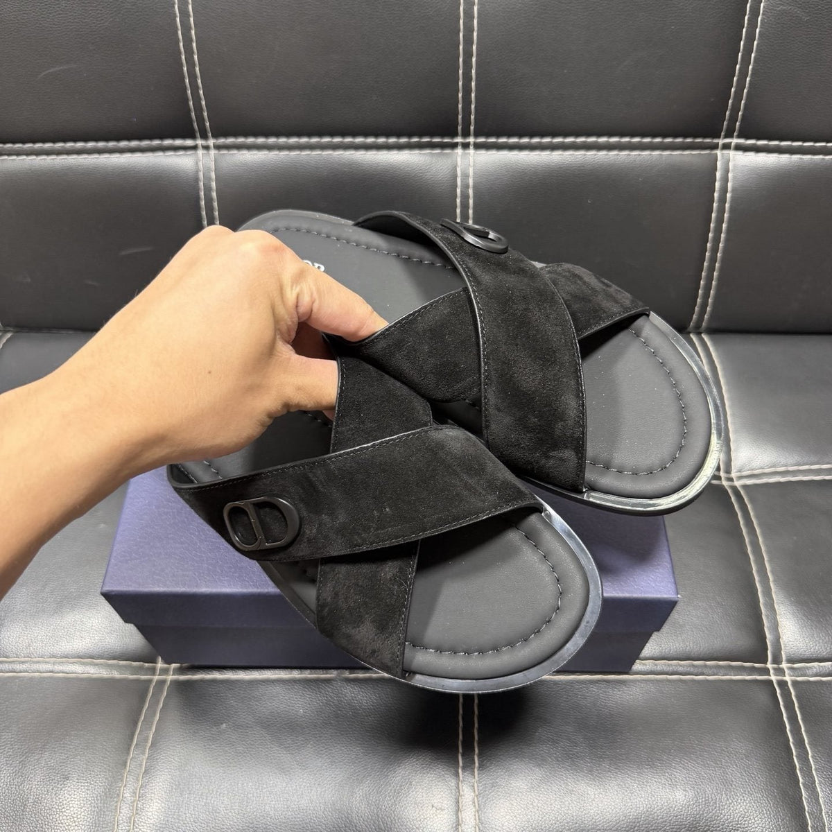 Dior Crossover Slide Sandals — front