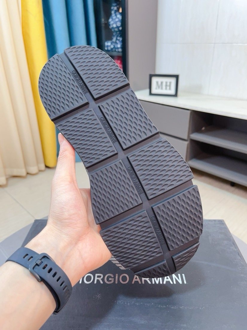 Giorgio Armani Textured Low-Top Sneakers — back
