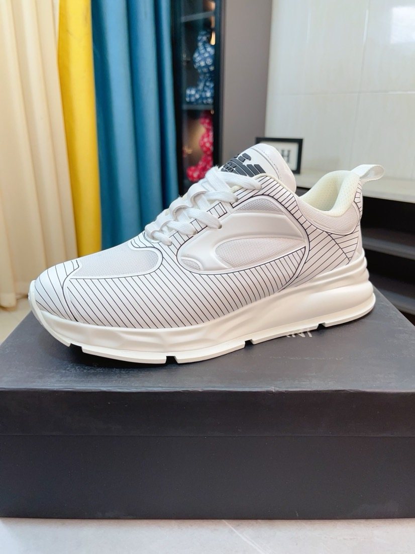 Giorgio Armani Textured Low-Top Sneakers — side