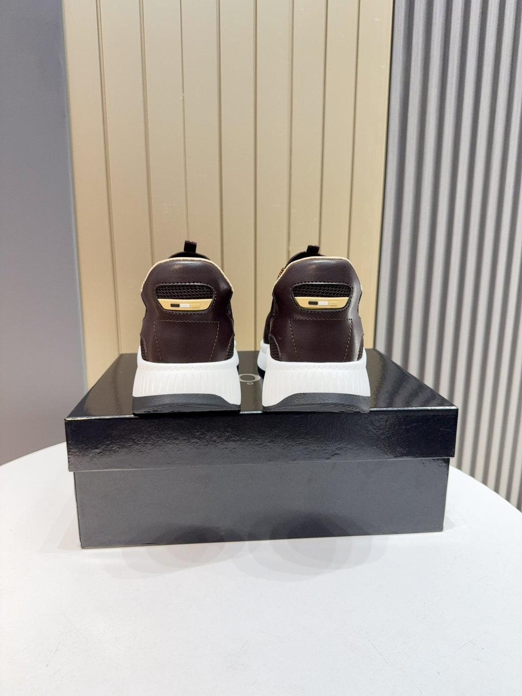 BOSS Knit Lace-Up Sneakers — back
