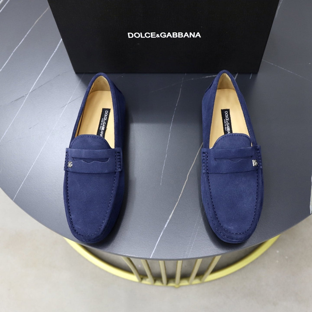 Dolce & Gabbana Men's Leather Penny Loafers — front