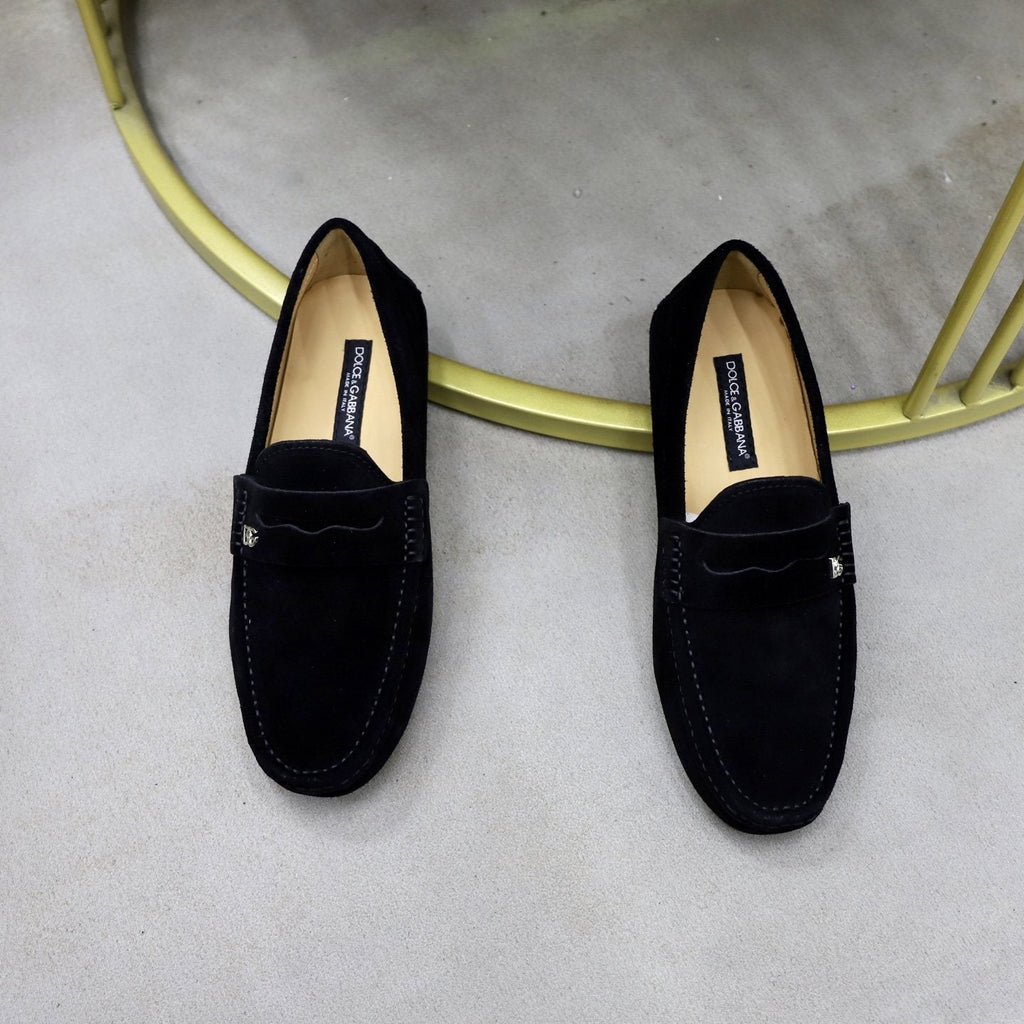 Dolce & Gabbana Men's Leather Penny Loafers — front