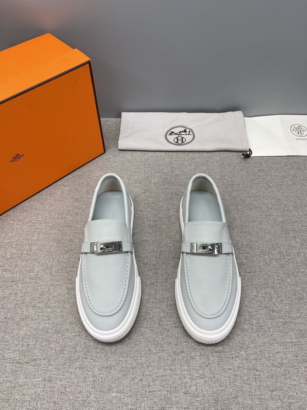 Hermès Textured Bar Loafers — hero