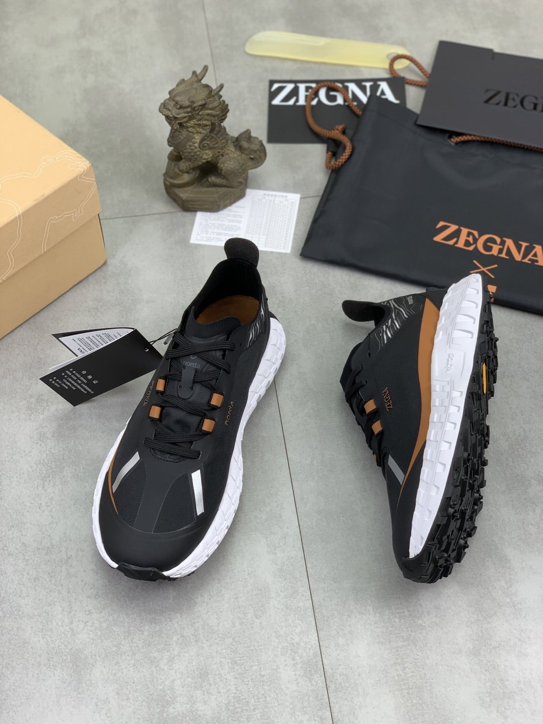 Black Trail Running Shoes — front
