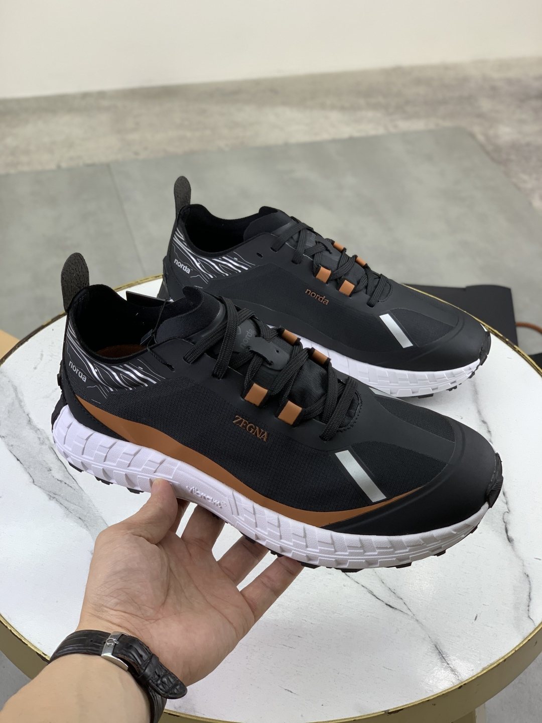 Black Trail Running Shoes — model