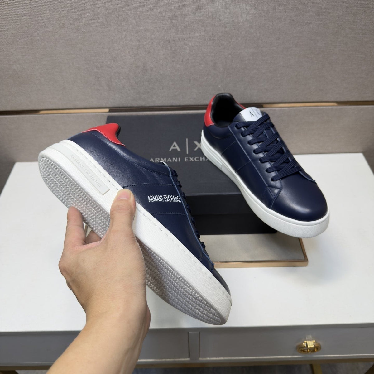 Armani Exchange Low-Top Lace-Up Sneakers — model