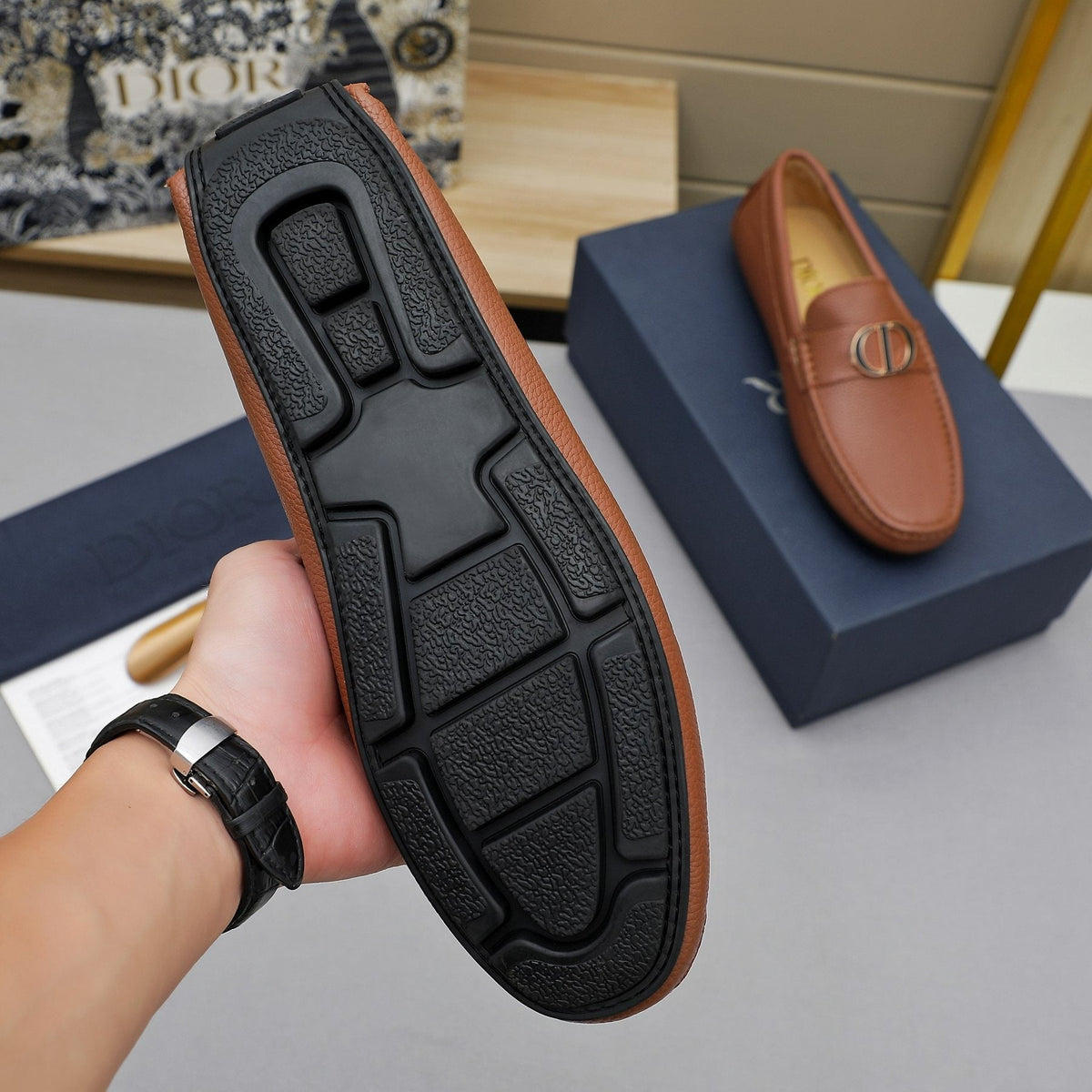 Dior CD Hardware Slip-On Loafers — back