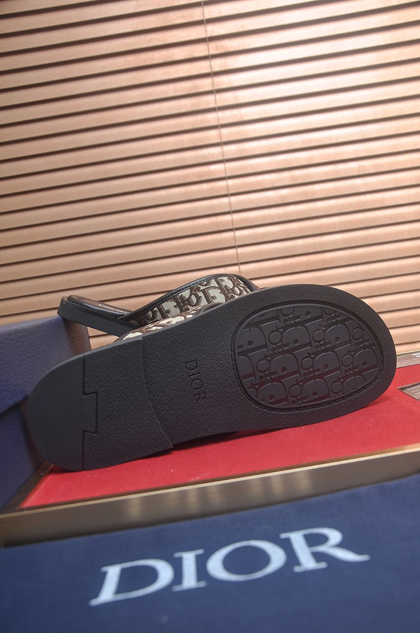 Dior Monogram Crossover Slide Sandals — detail