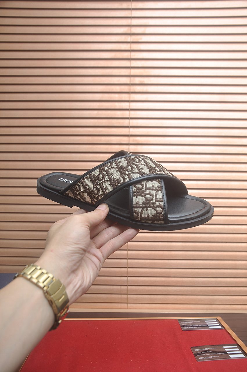 Dior Monogram Crossover Slide Sandals — model