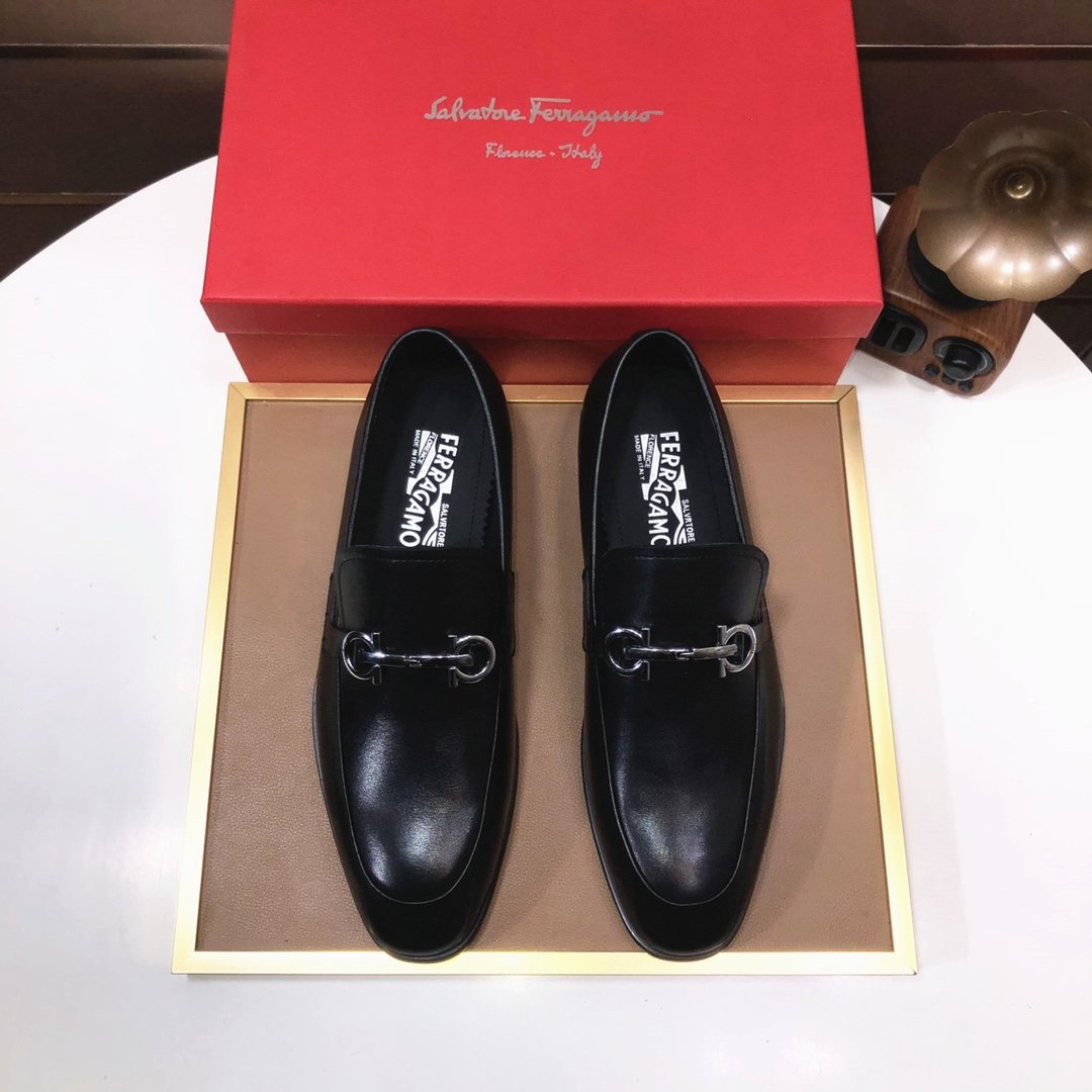 Ferragamo Horsebit Leather Loafers — front