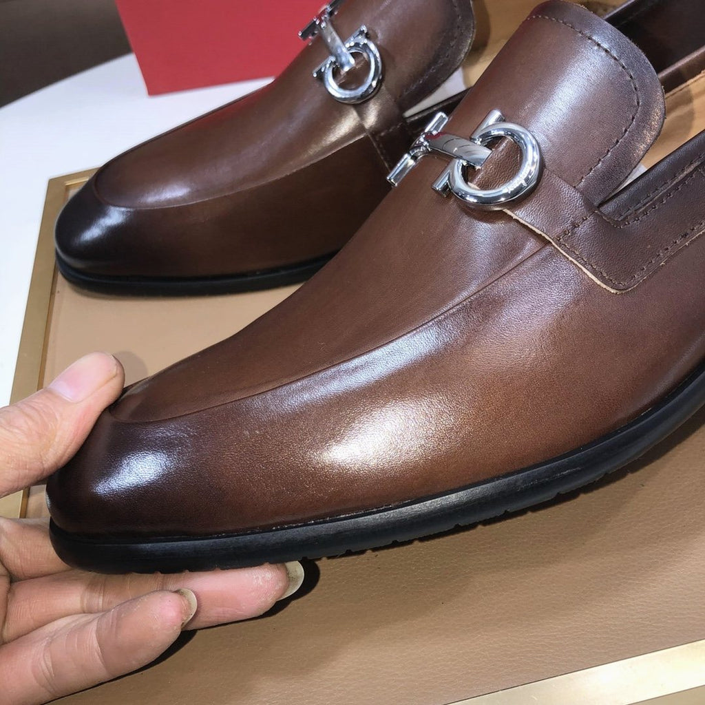 Ferragamo Horsebit Leather Loafers — detail