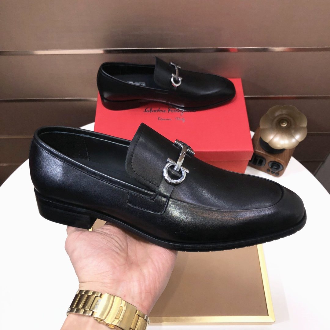 Ferragamo Horsebit Leather Loafers — side