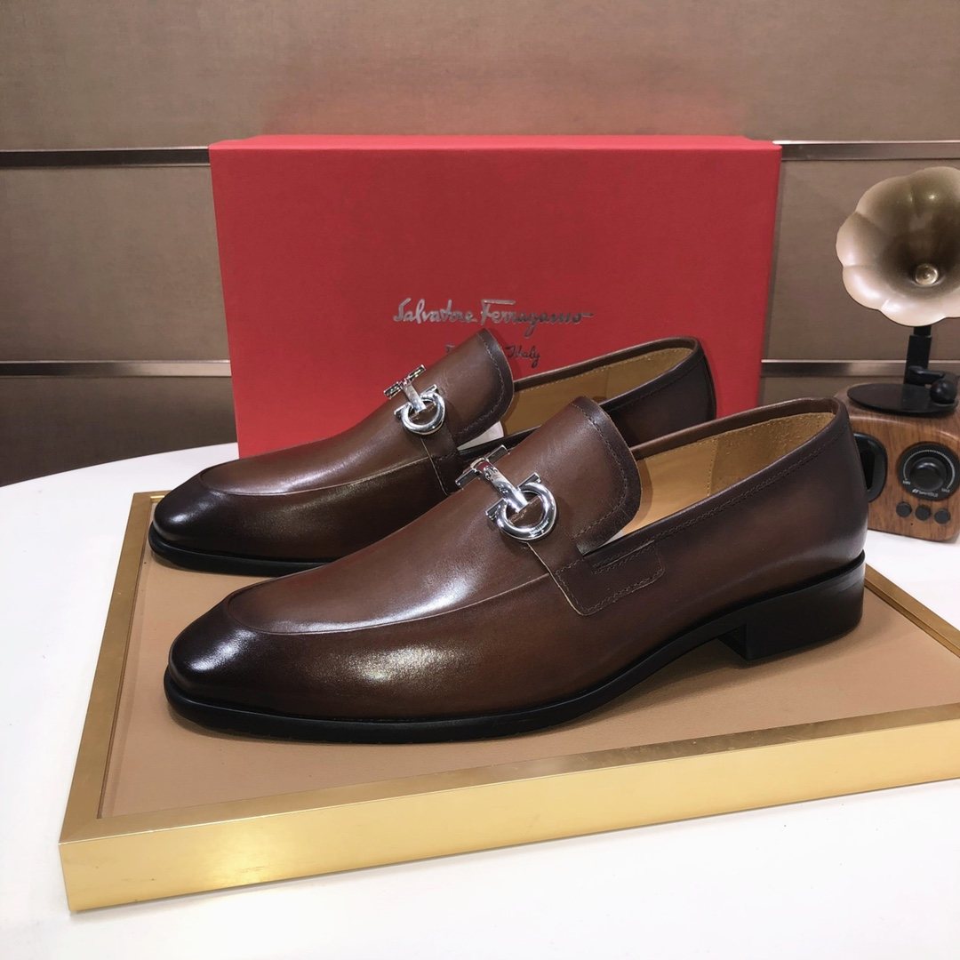 Ferragamo Horsebit Leather Loafers — front