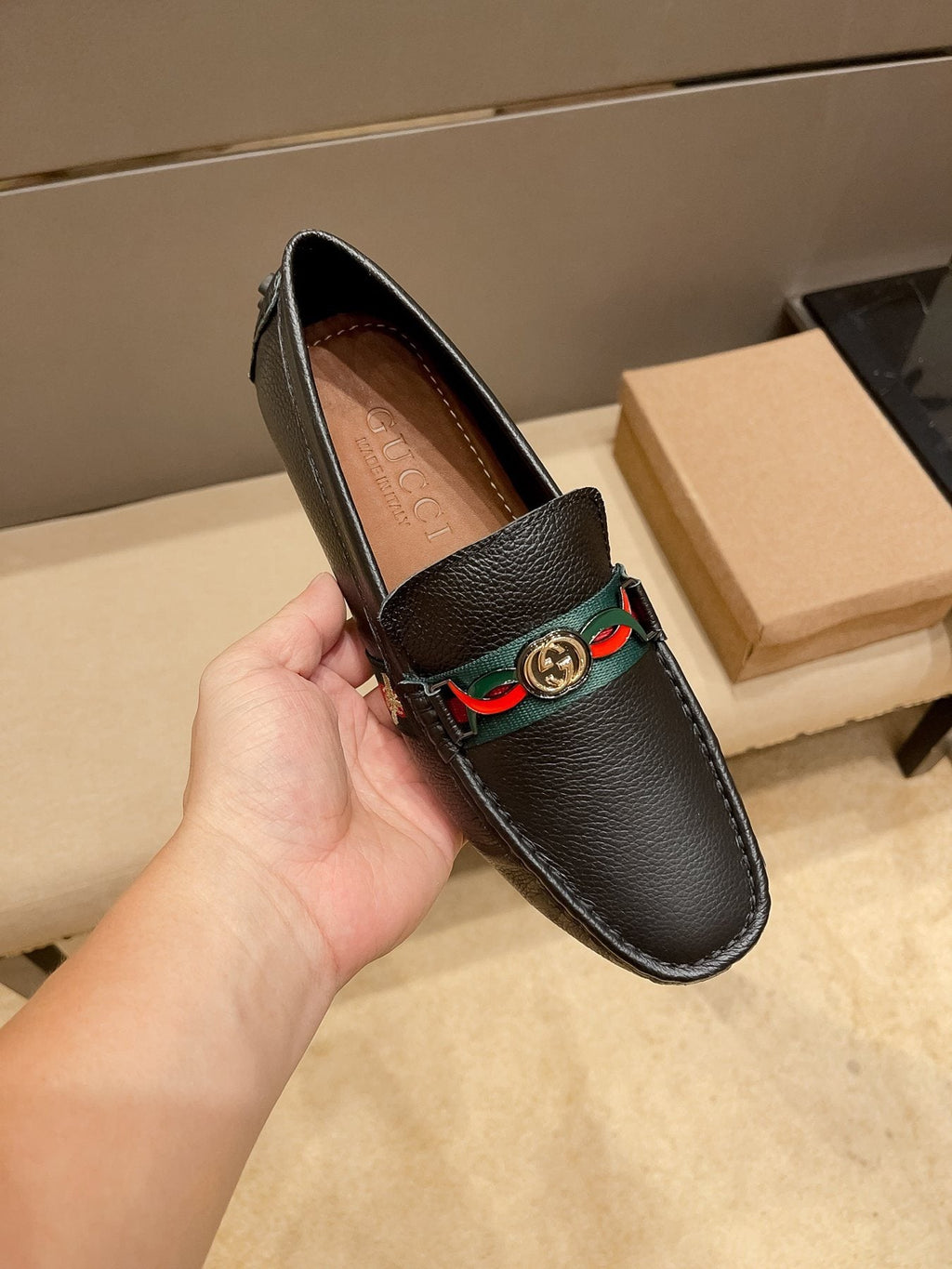 Gucci Web Accent Driving Loafers — front