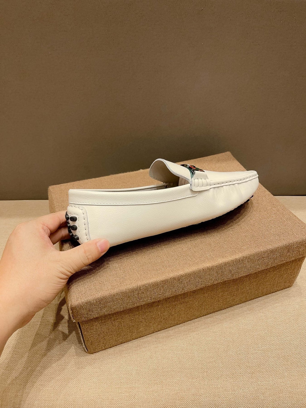 Gucci Web Accent Driving Loafers — side