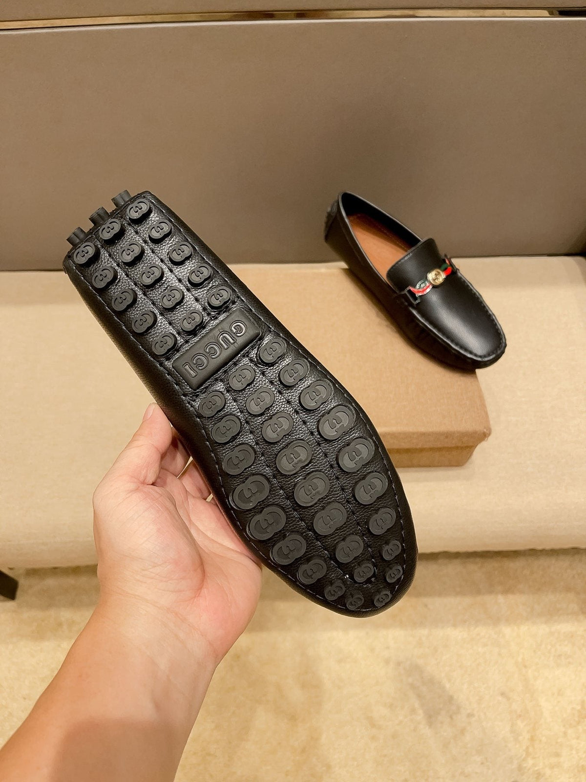 Gucci Web-Accent Driving Loafers — back