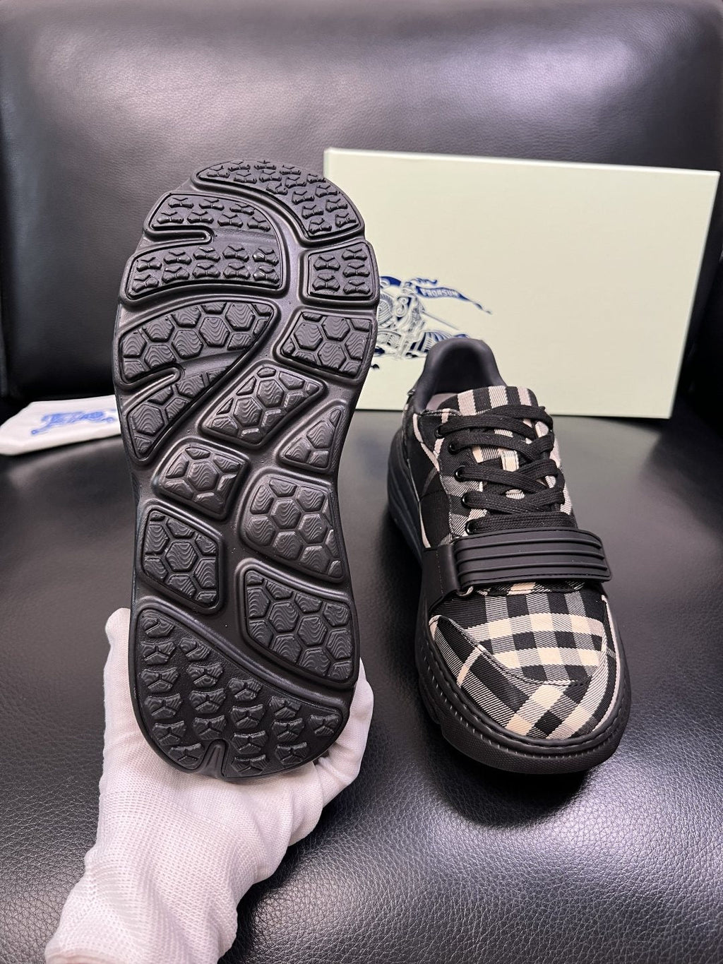 Burberry Check Low-Top Sneakers — detail