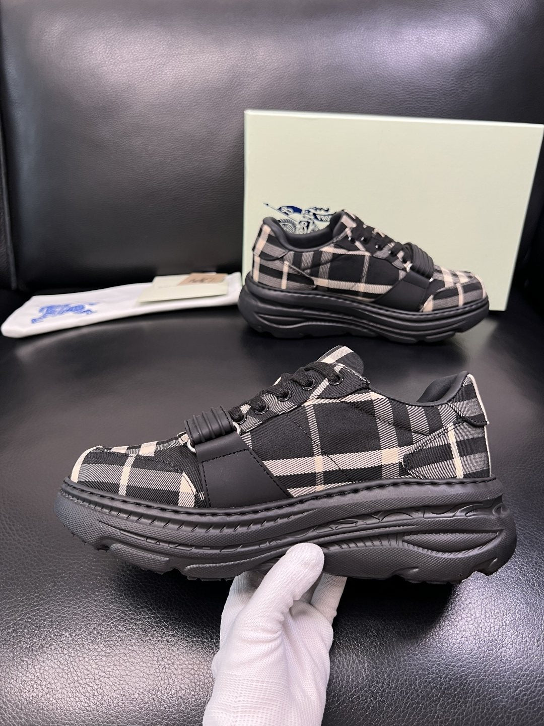 Burberry Check Low-Top Sneakers — detail