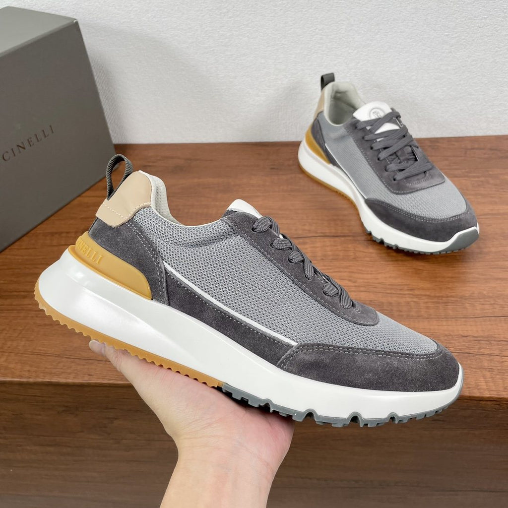 Brunello Cucinelli Knit Panel Low-Top Sneakers — model