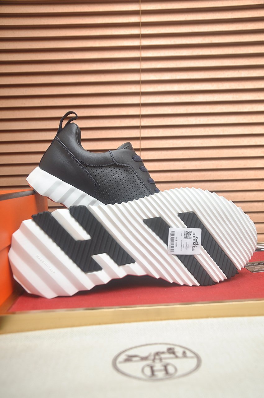Hermès Perforated Low-Top Sneakers — side
