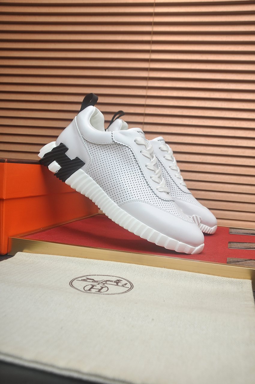 Hermès Perforated Low-Top Sneakers — front
