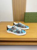 Gucci Turquoise Patterned Low-Top Sneakers — front