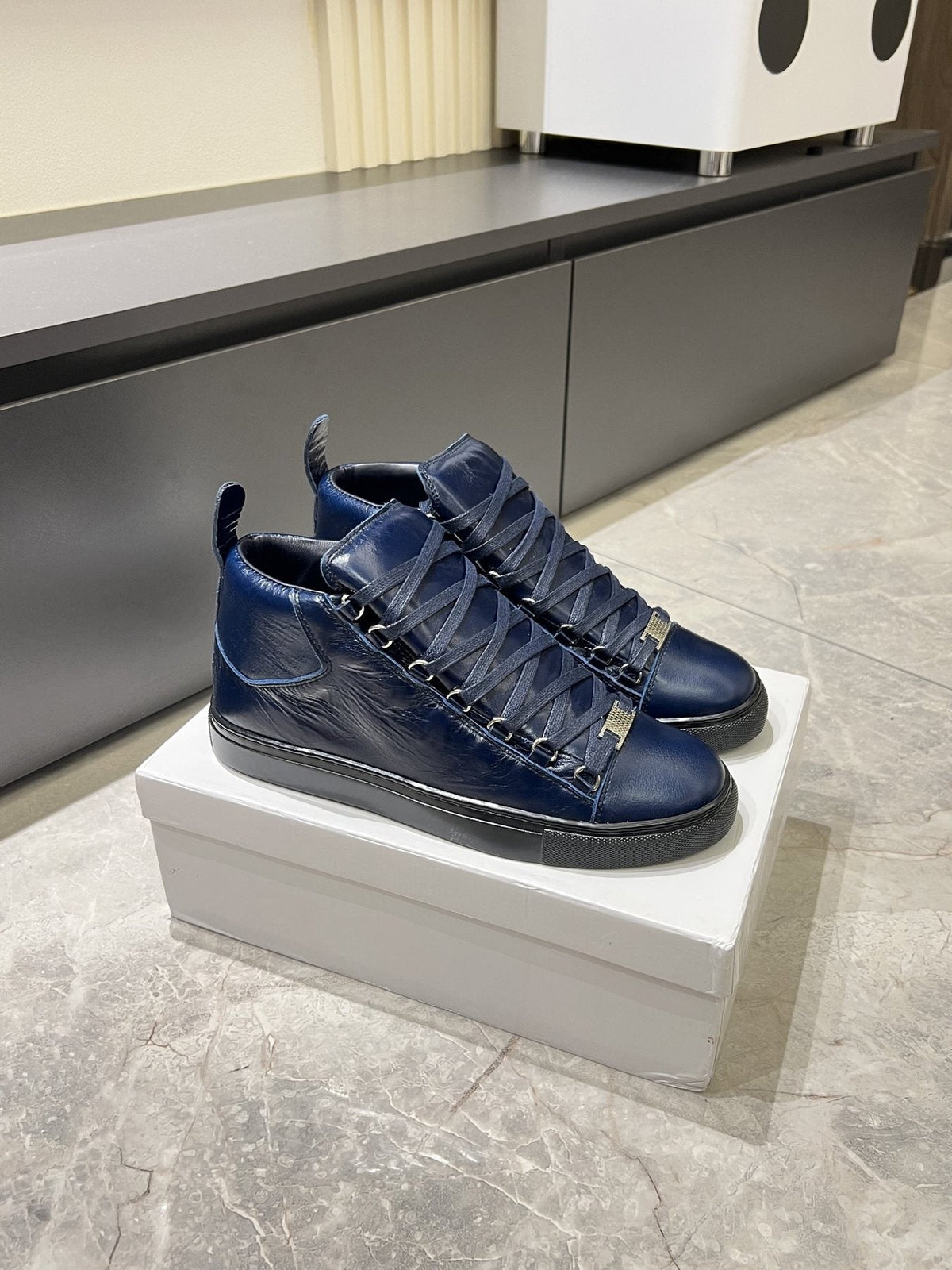 Balenciaga Lace-Up High-Top Sneakers — side
