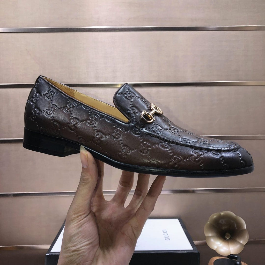 Gucci Patterned Bit Loafers — side