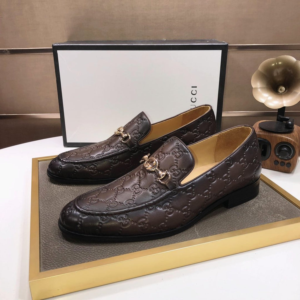 Gucci Patterned Bit Loafers — front