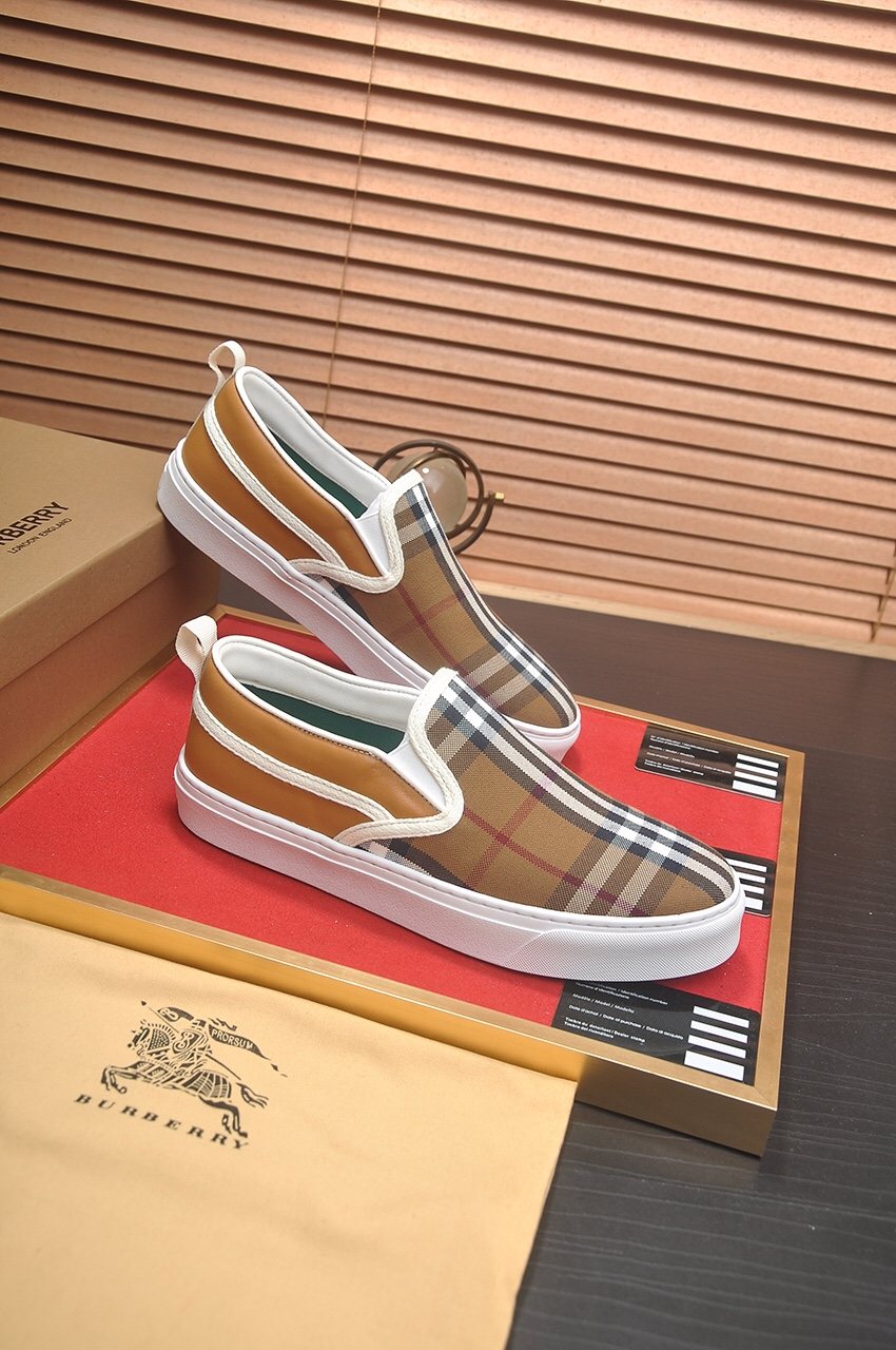Burberry Patterned Slip-On Sneakers — side