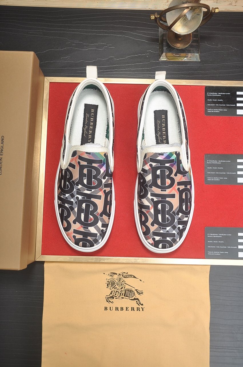 Burberry Patterned Slip-On Sneakers — front