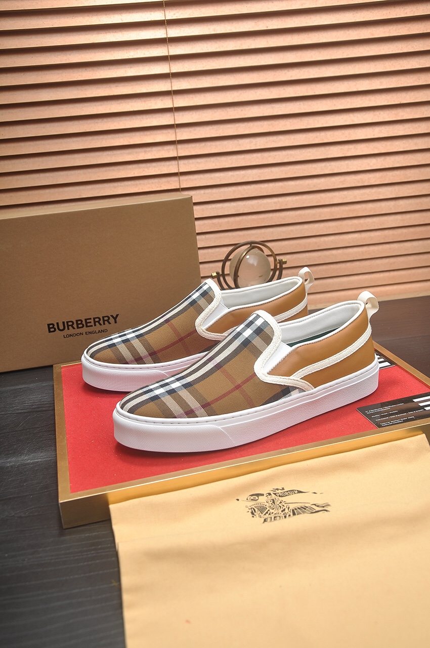 Burberry Patterned Slip-On Sneakers — front