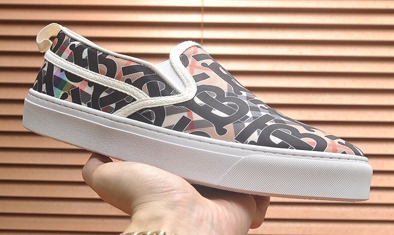 Burberry Patterned Slip-On Sneakers — hero