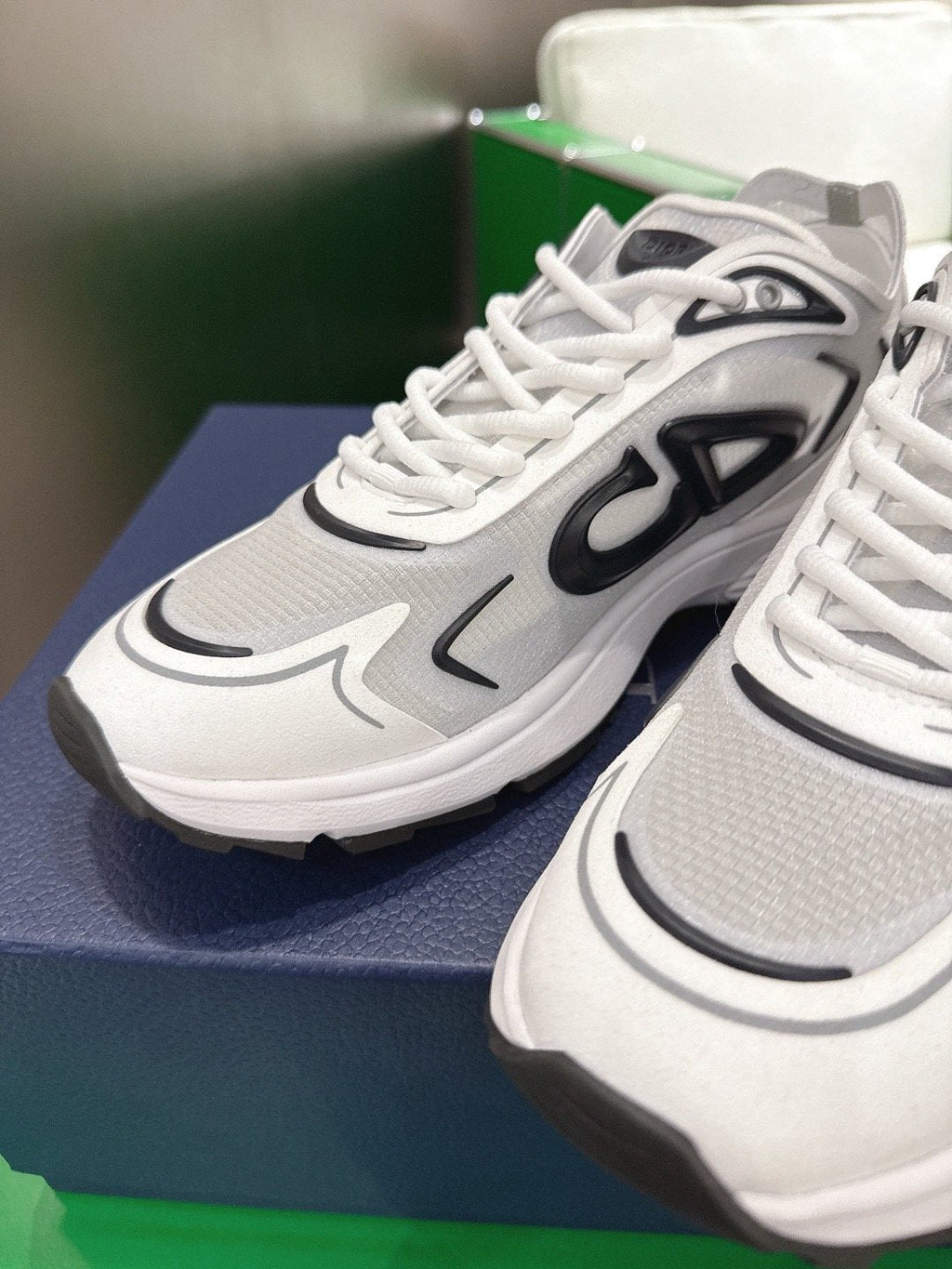 Dior Black and White Accent Low-Top Sneakers — detail