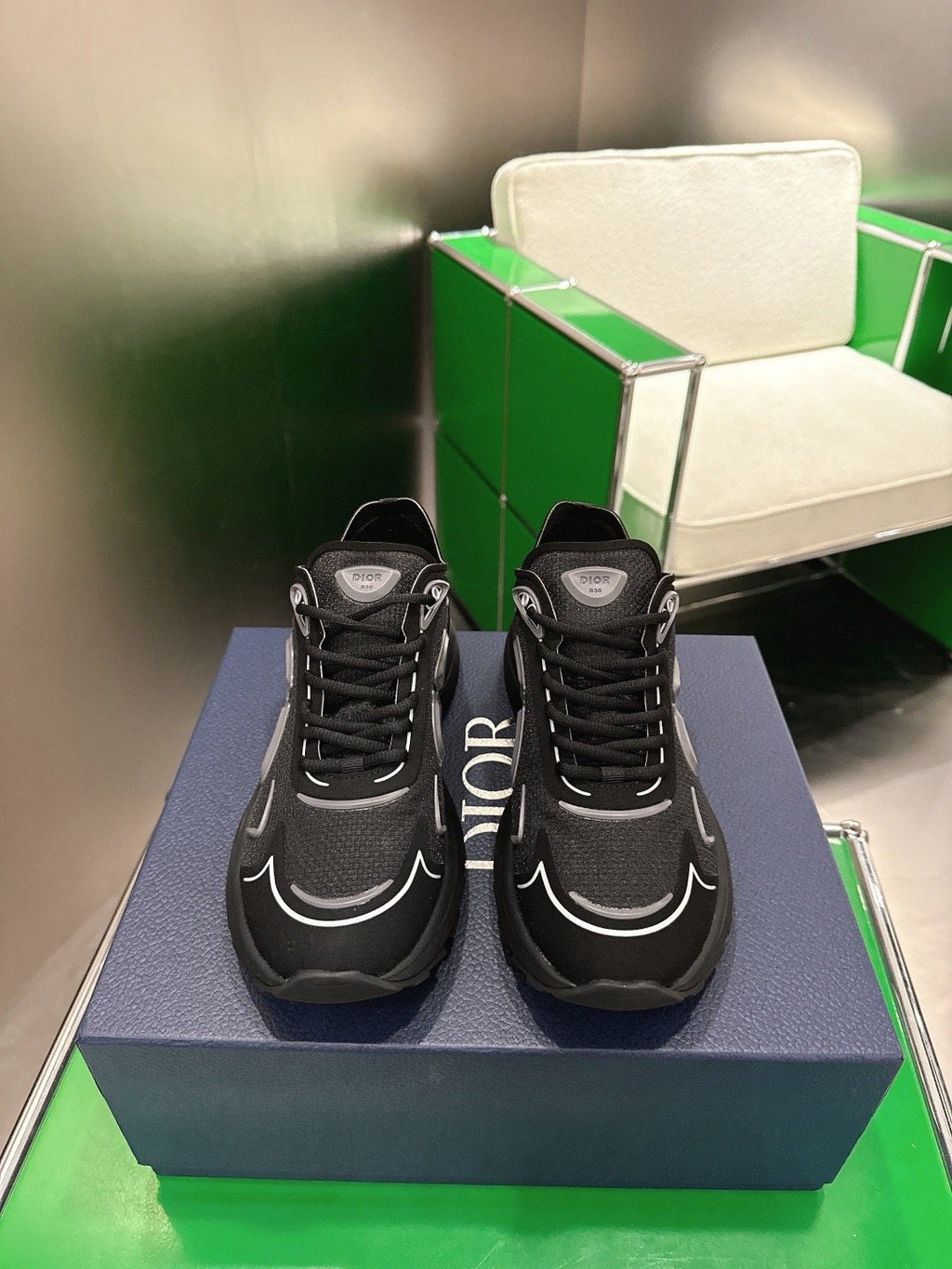 Dior Black and White Accent Low-Top Sneakers — hero