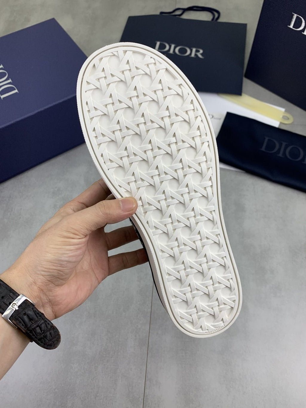 微商相册测试鞋子-Dior Navy Pattern Slip-On Sneakers — detail