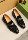 Gucci Patterned Metal Bit Loafers — hero