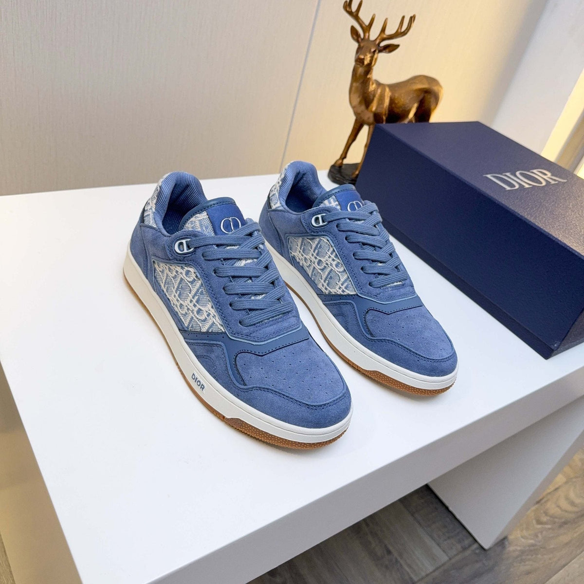 Dior Patterned Panel Low-Top Sneakers — front