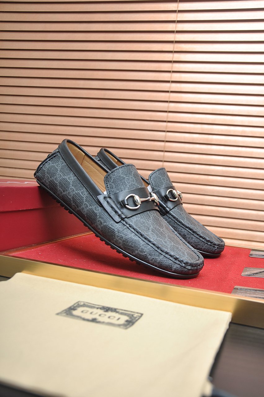 Gucci Monogram Horsebit Loafers — front