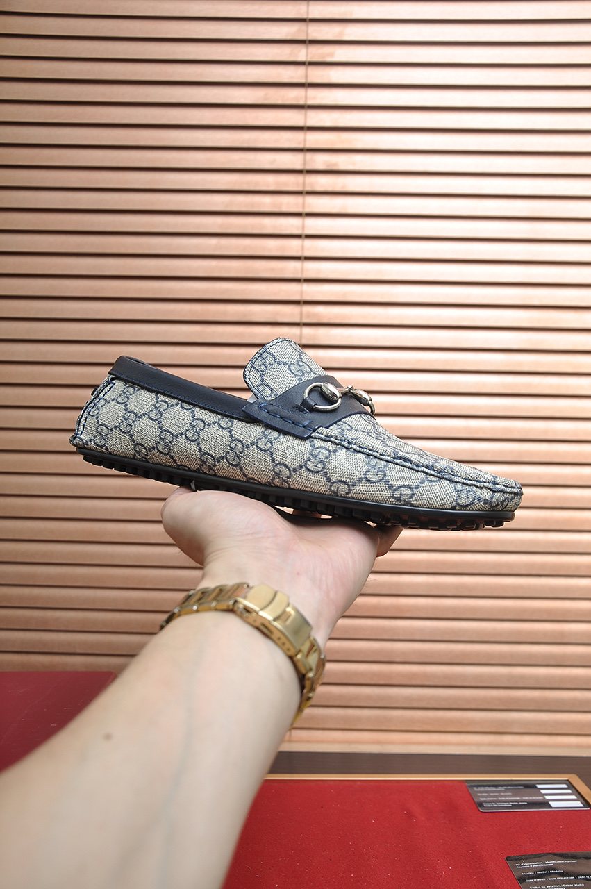 Gucci Monogram Horsebit Loafers — side