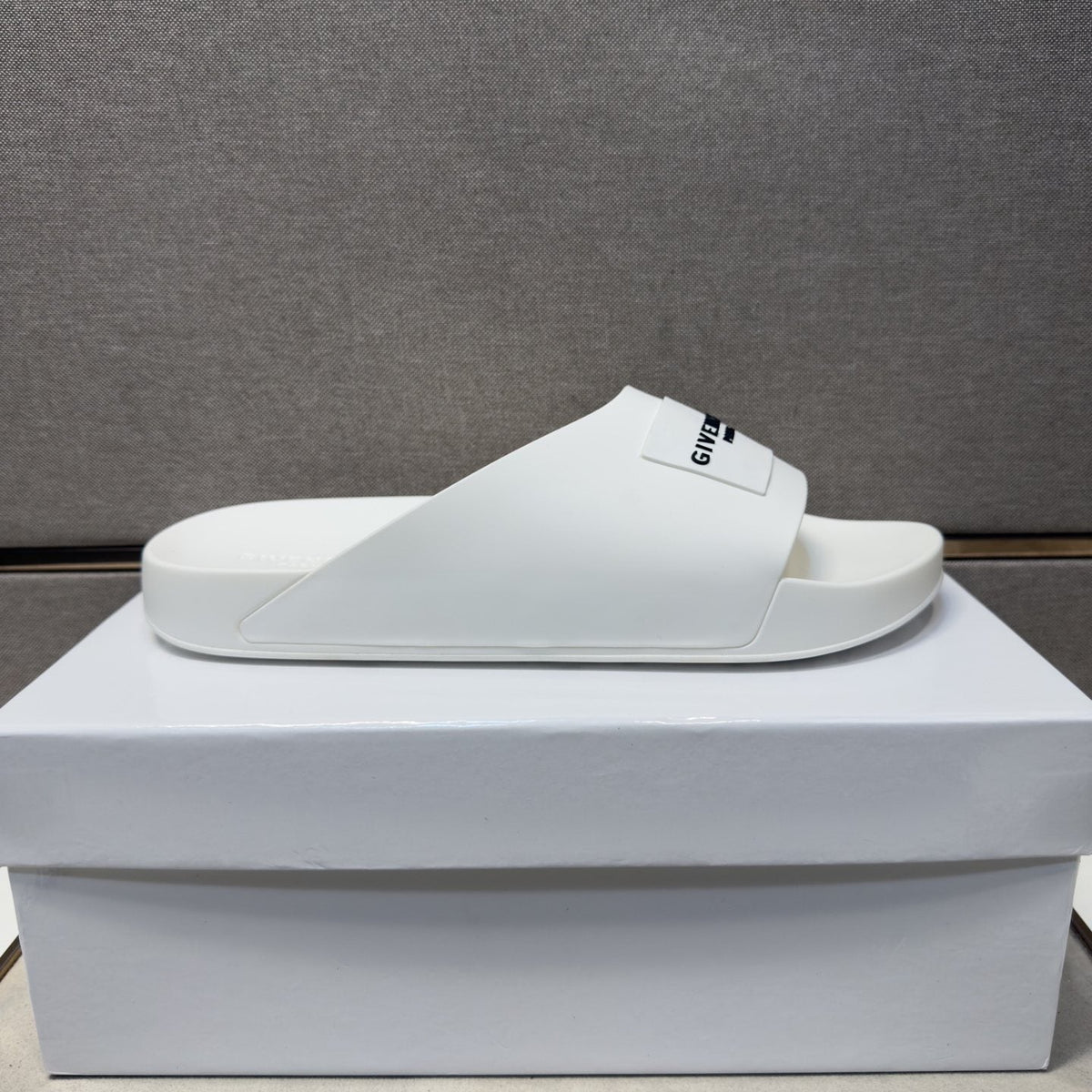 Givenchy Wordmark Patch Slide Sandals — side