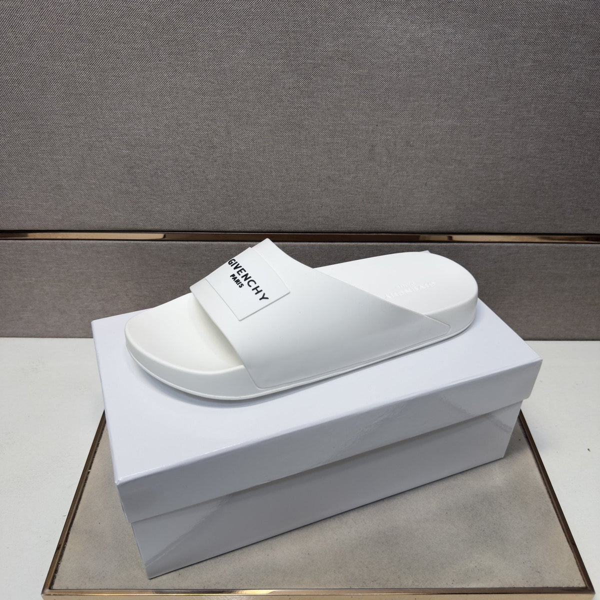 Givenchy Wordmark Patch Slide Sandals — front
