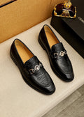 微商相册测试鞋子-Armani Black Embossed Bit Loafers — hero