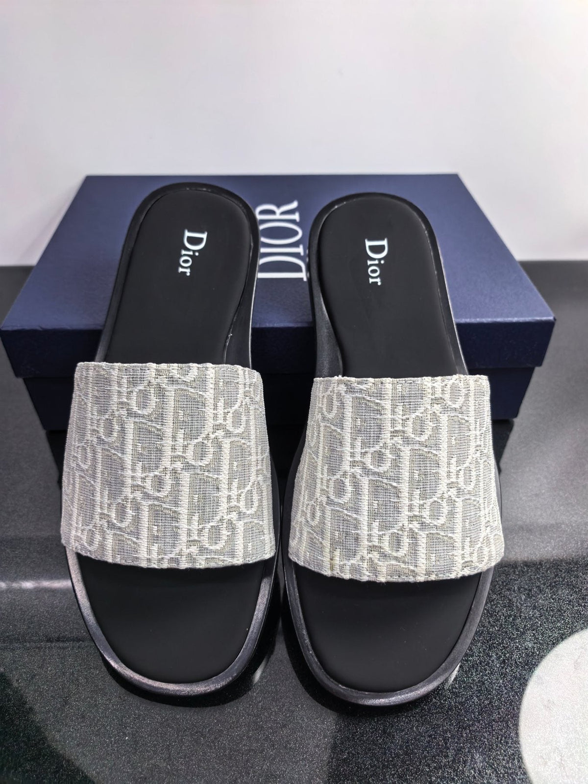 Dior Monogram Slide Sandals — front