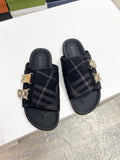 Burberry Check Buckle Slide Sandals — hero