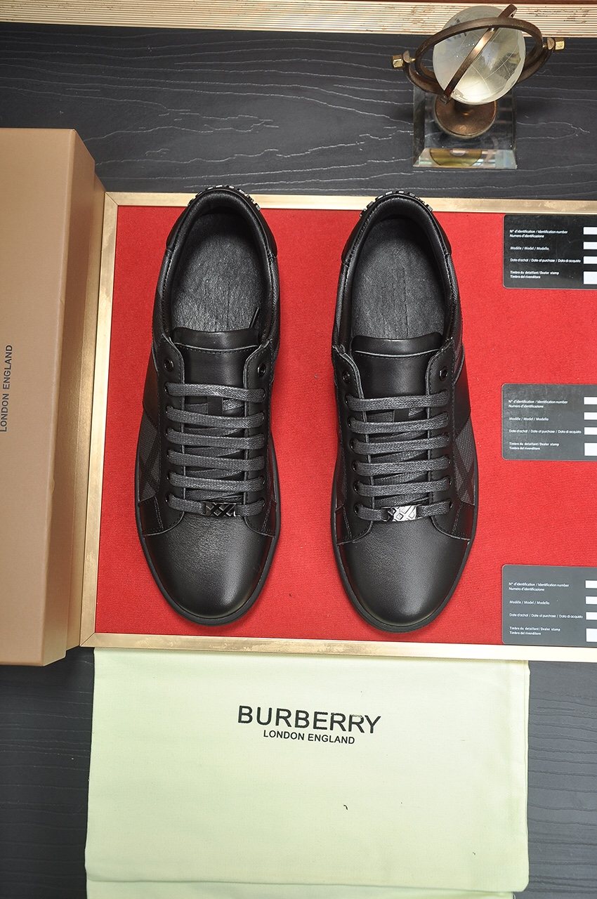 Burberry Check-Panel Low-Top Sneakers — front